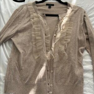 J. Crew Tan Cardigan Sweater Knit V-Neck
